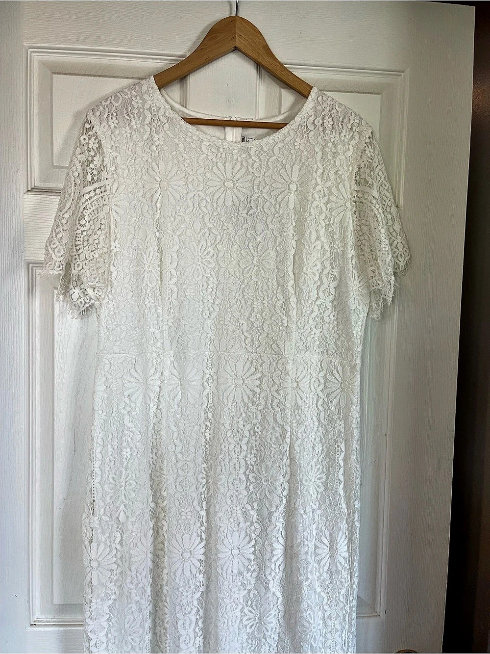 MSLG White Floral Lace Maxi Dress XXL